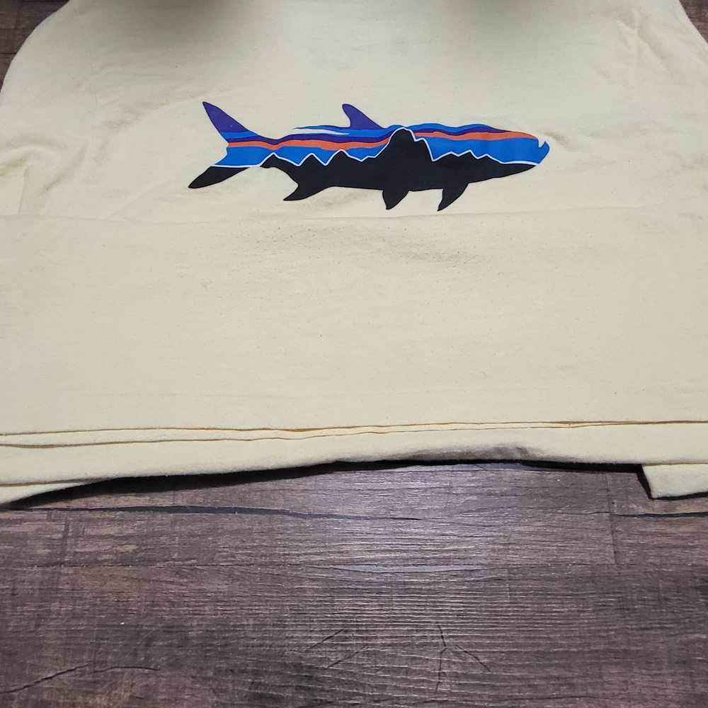 Patagonia Gray Trucker Cap with Multicolor Stripe Logo Includes L Shirt, Stains